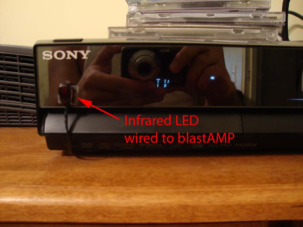 amp with LED attached