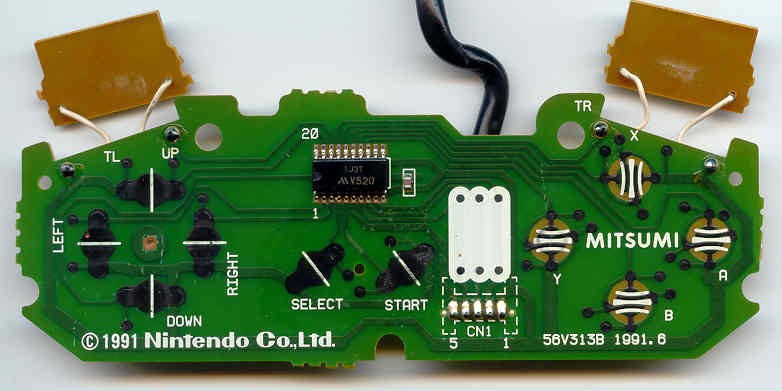 What the inside of an SNES controller looks like.
